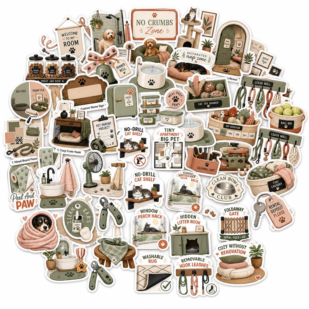 Modern Pet Room Decor Stickers