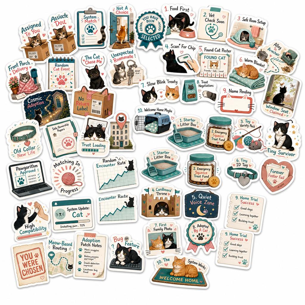 Small Rescue-Note Themes Cat Stickers