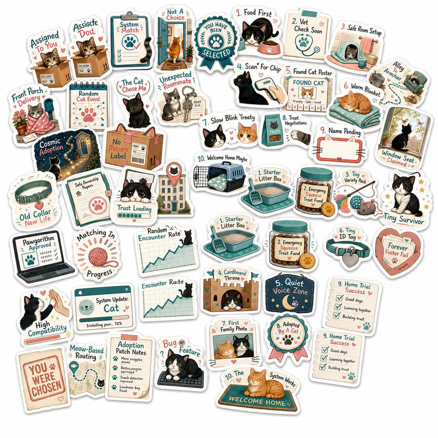 Small Rescue-Note Themes Cat Stickers