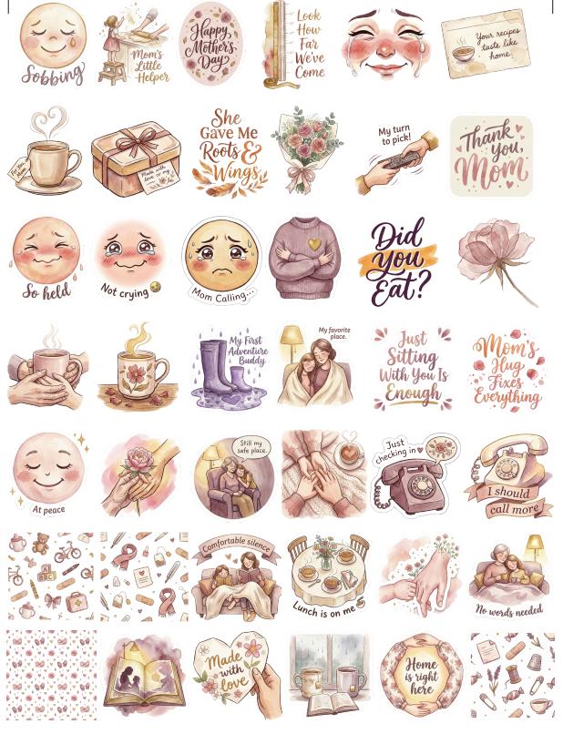 Mother’s Day Mom Love Stickers Pack