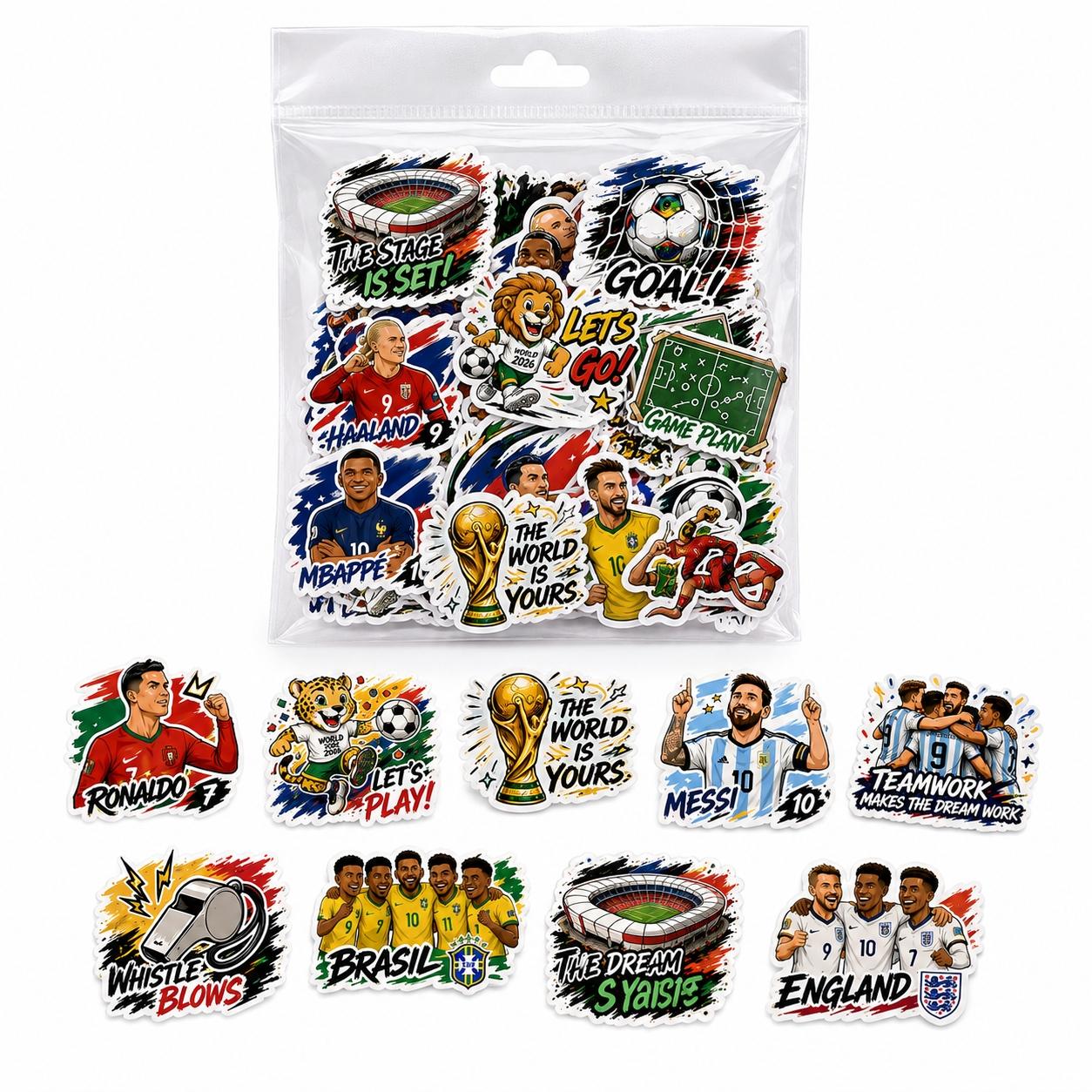 Soccer Sticker Pack – 45 Pcs