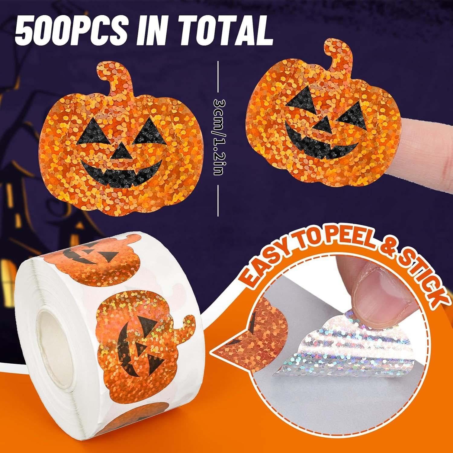 Halloween Stickers Roll – 500 Pcs