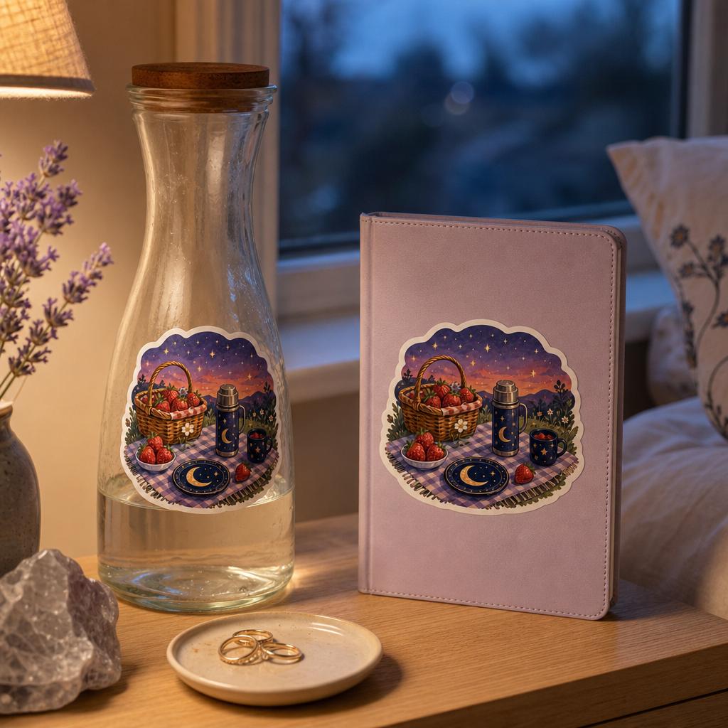Strawberry Moon Solstice Picnic Stickers