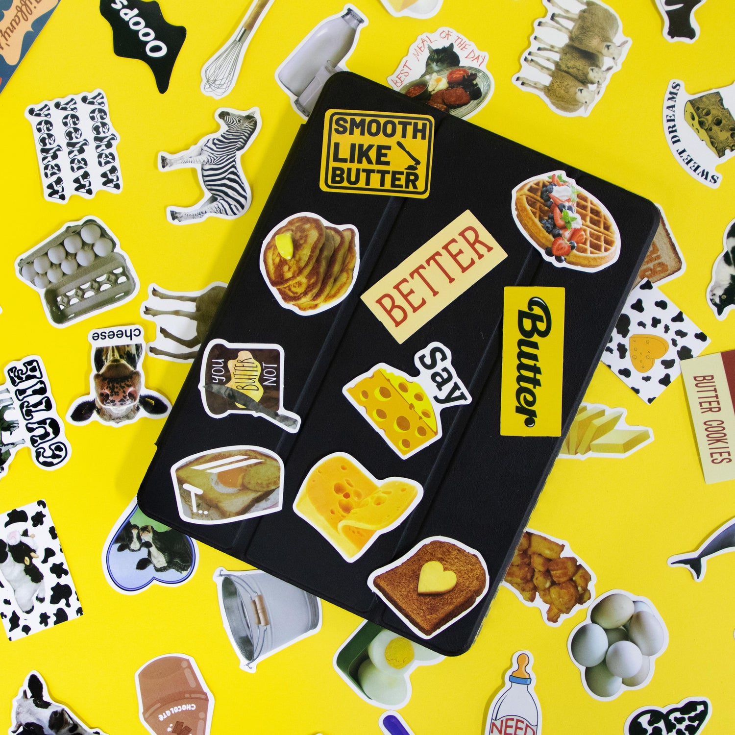Cream Butter Food Graffiti Stickers – 50 Pcs