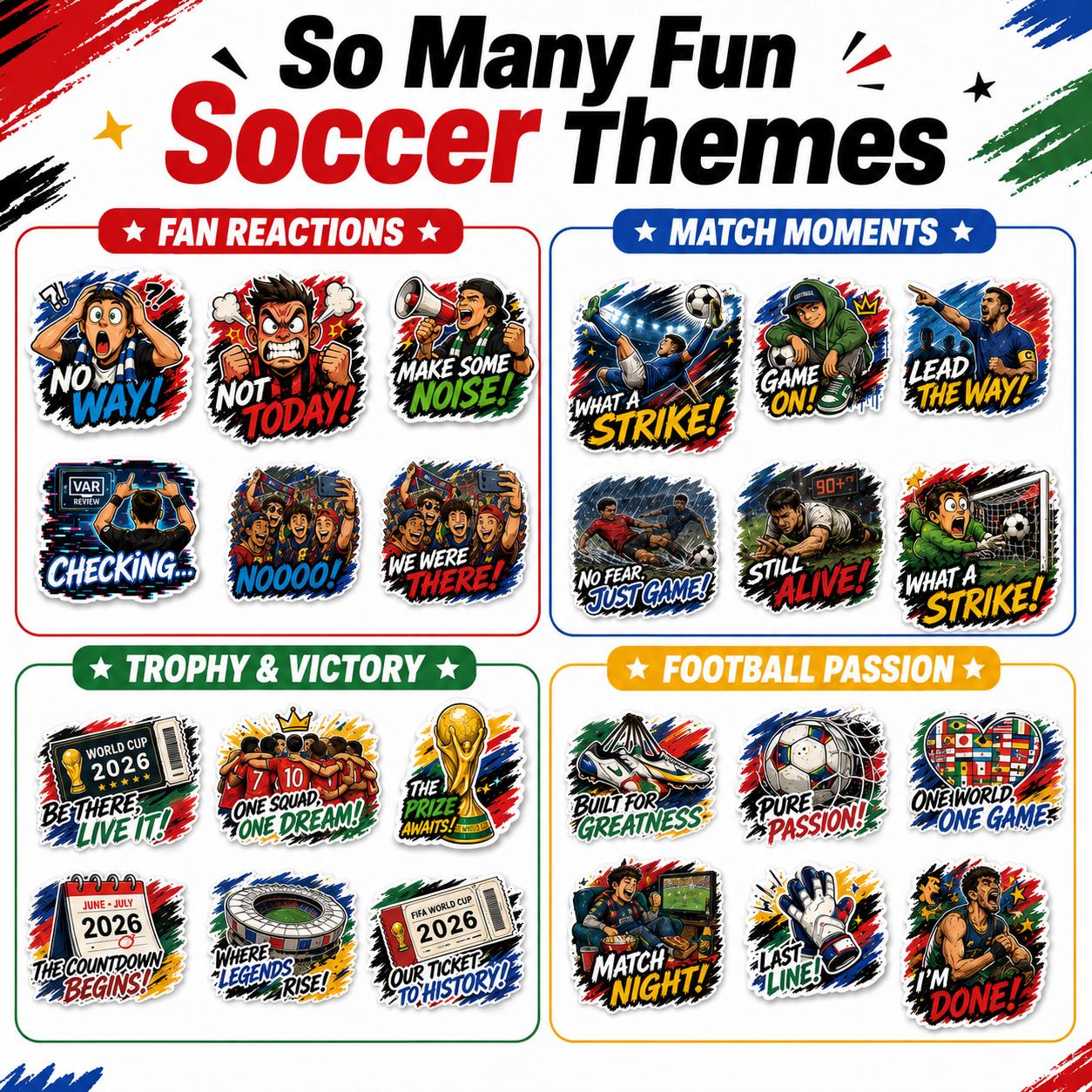 Soccer Fan Sticker Bundle