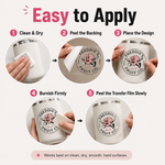 Five-step custom transfer sticker application guide