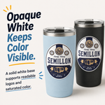 Opaque white vinyl stickers with vivid color