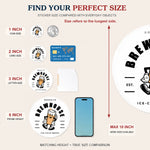 Custom white vinyl sticker size guide
