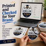 White vinyl sticker printing and quality check workflow