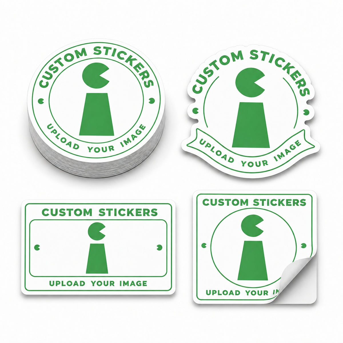 Custom standard white vinyl stickers
