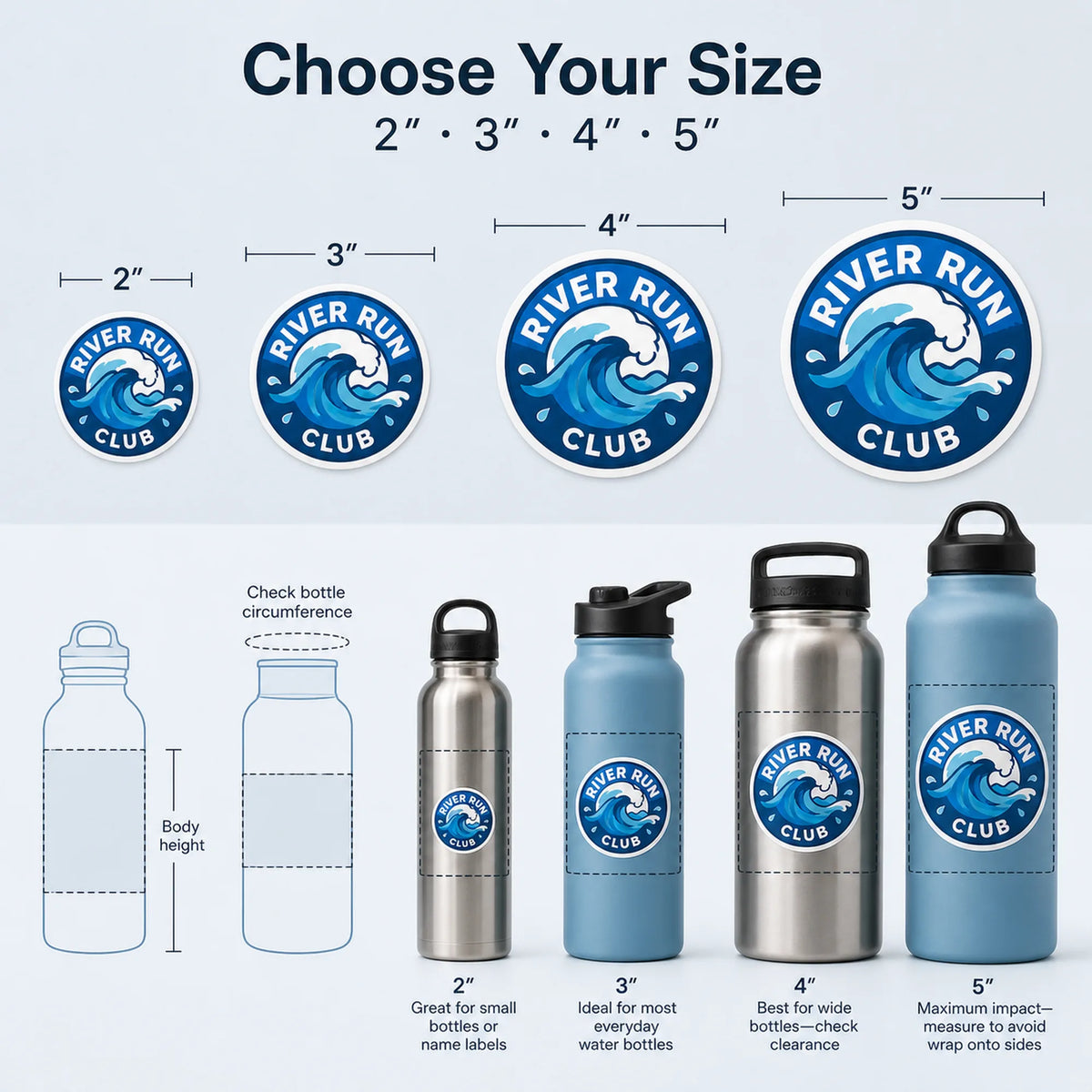 Water Bottle Stickers — size guide