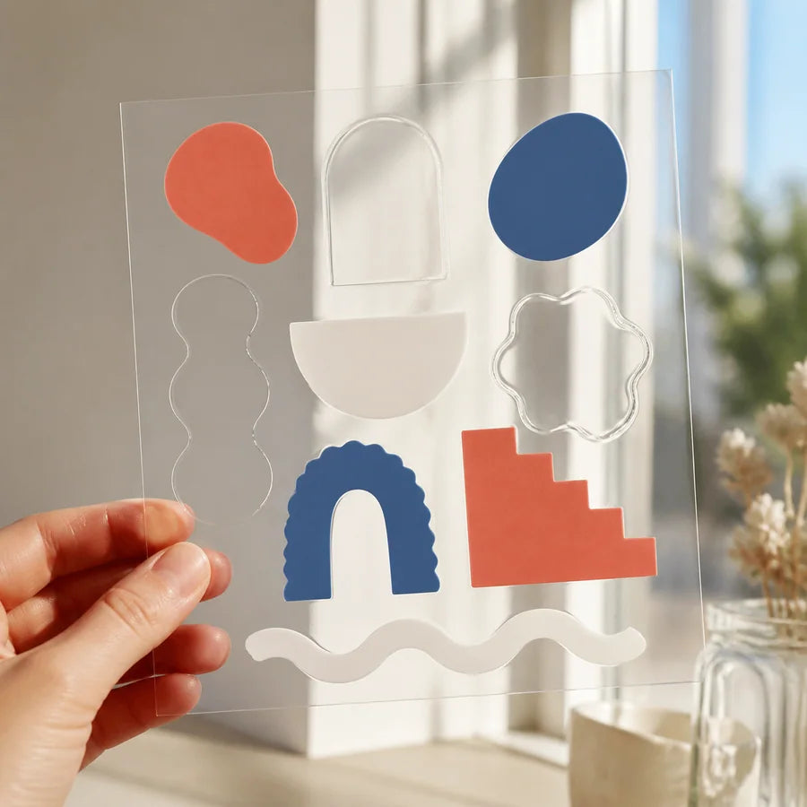 White-ink planning example for Transparent custom stickers