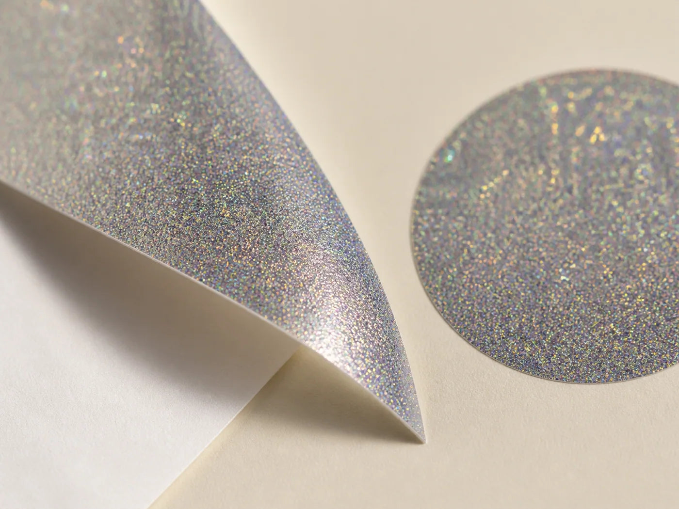 Close material detail for Sparkle holographic vinyl