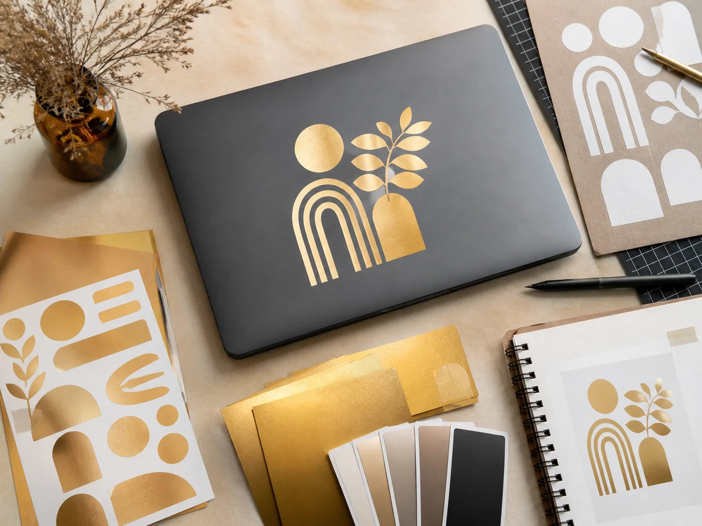 Artwork planning example for Warm metallic vinyl