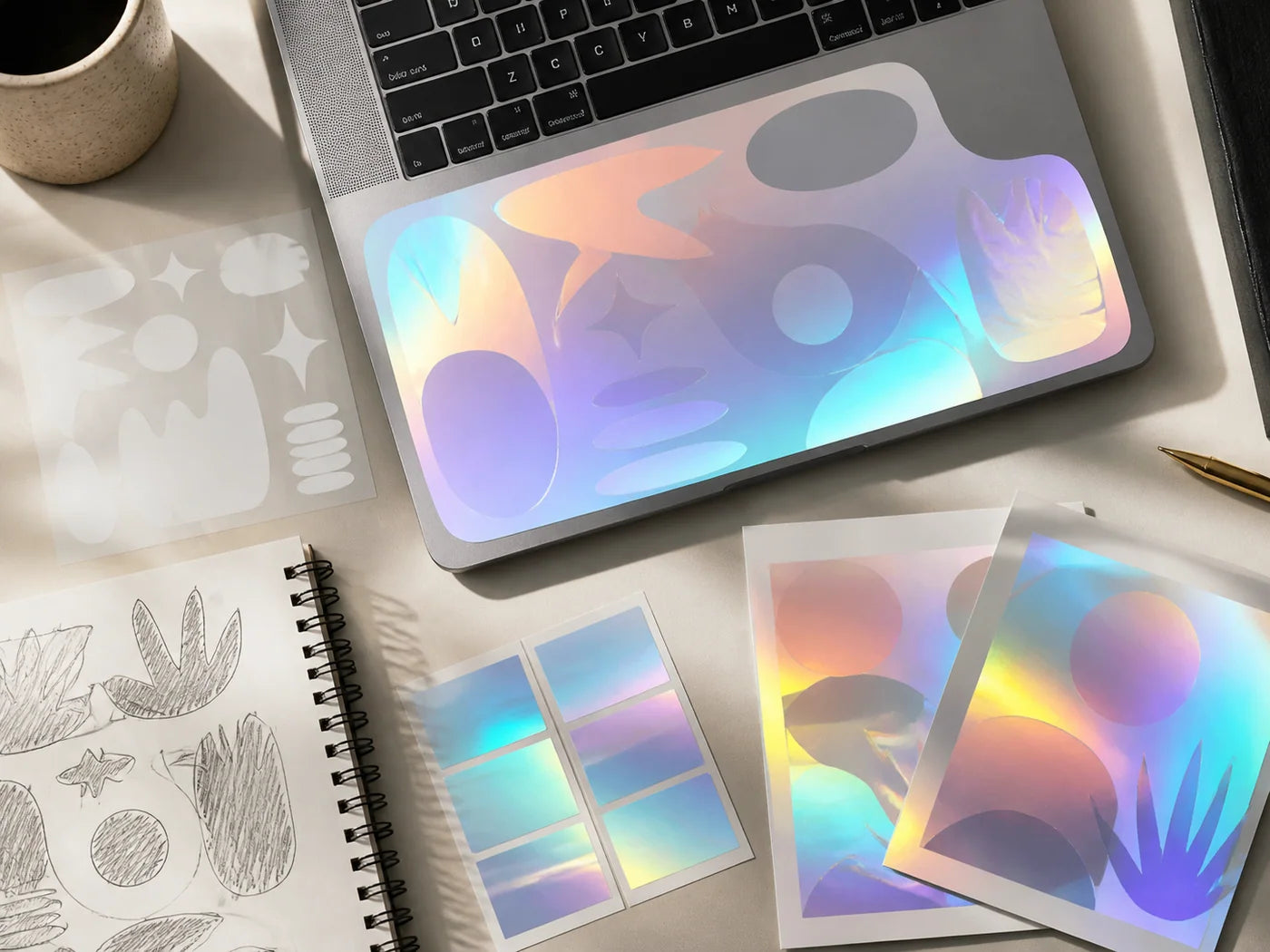 Artwork planning example for Color-shifting holographic vinyl