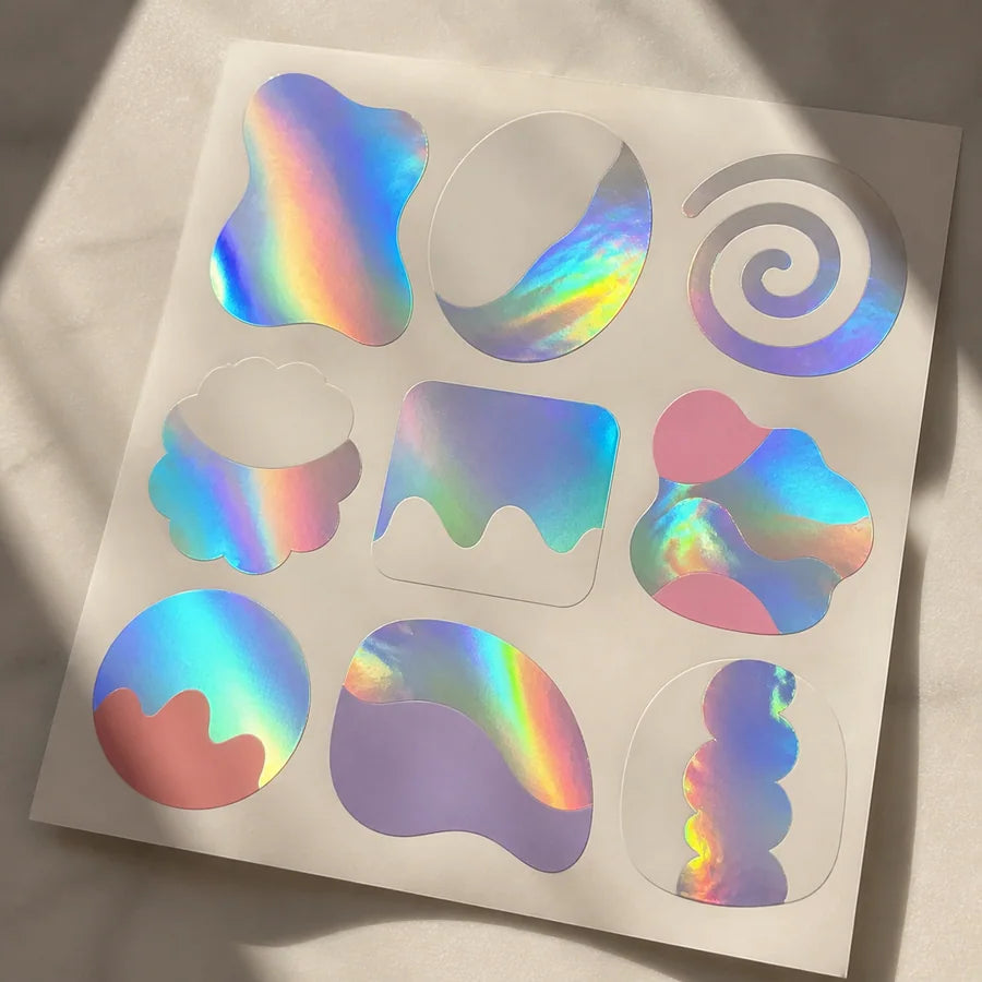 Artwork coverage example for Color-shifting holographic vinyl