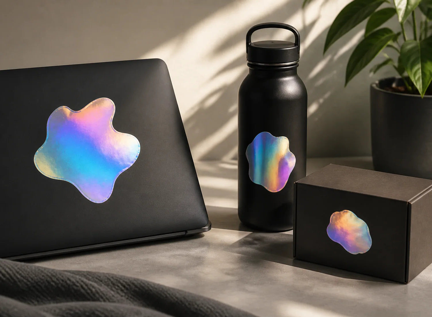 Color-shifting holographic vinyl shown in a finished application