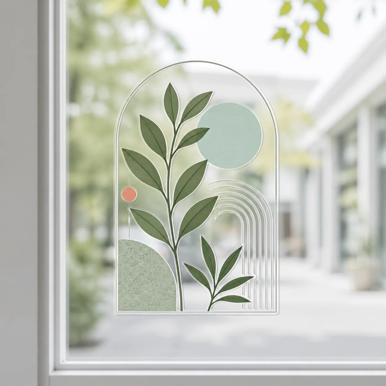 Complete clear sticker on a glass window