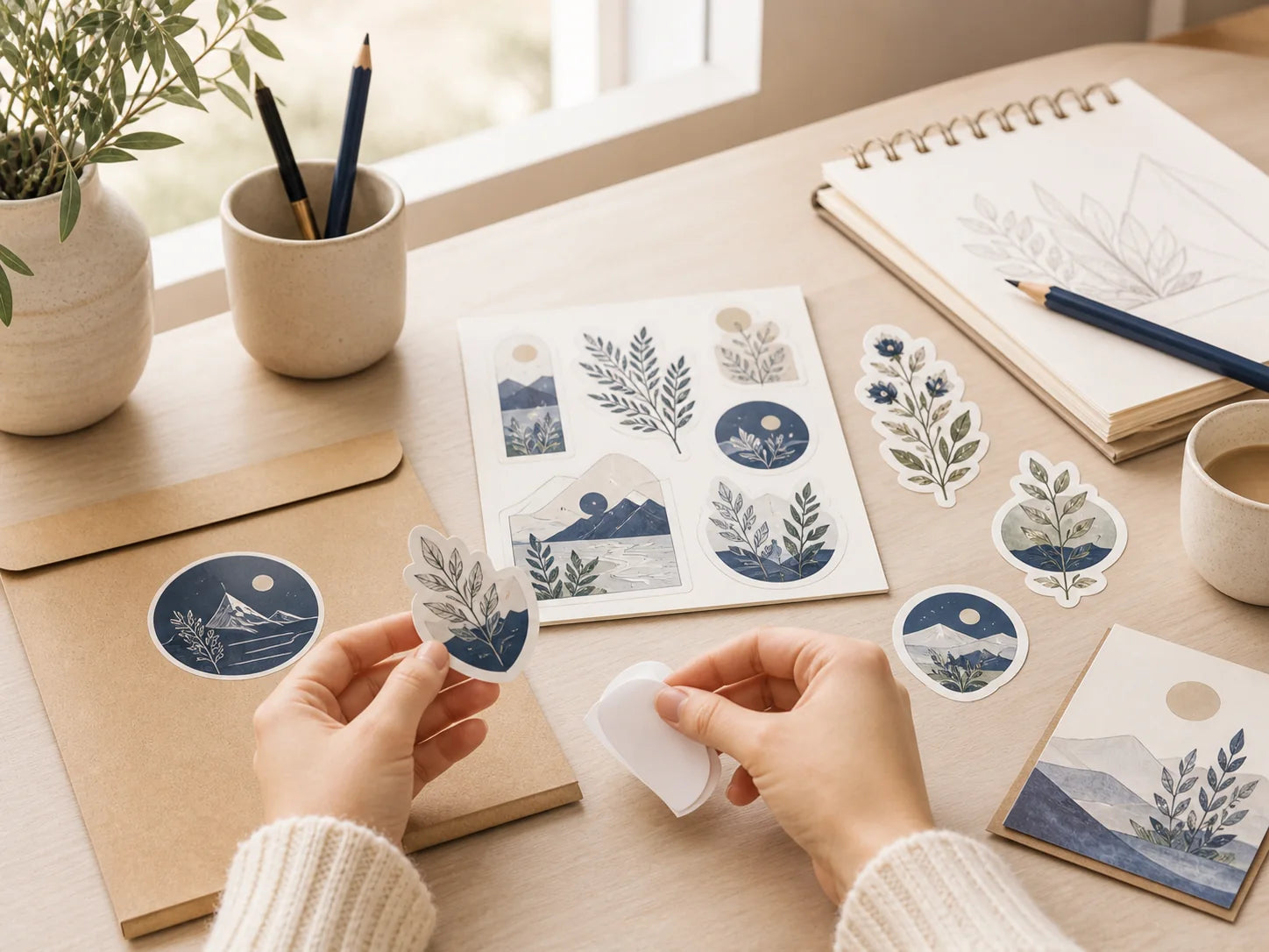 Illustrator preparing custom sticker artwork