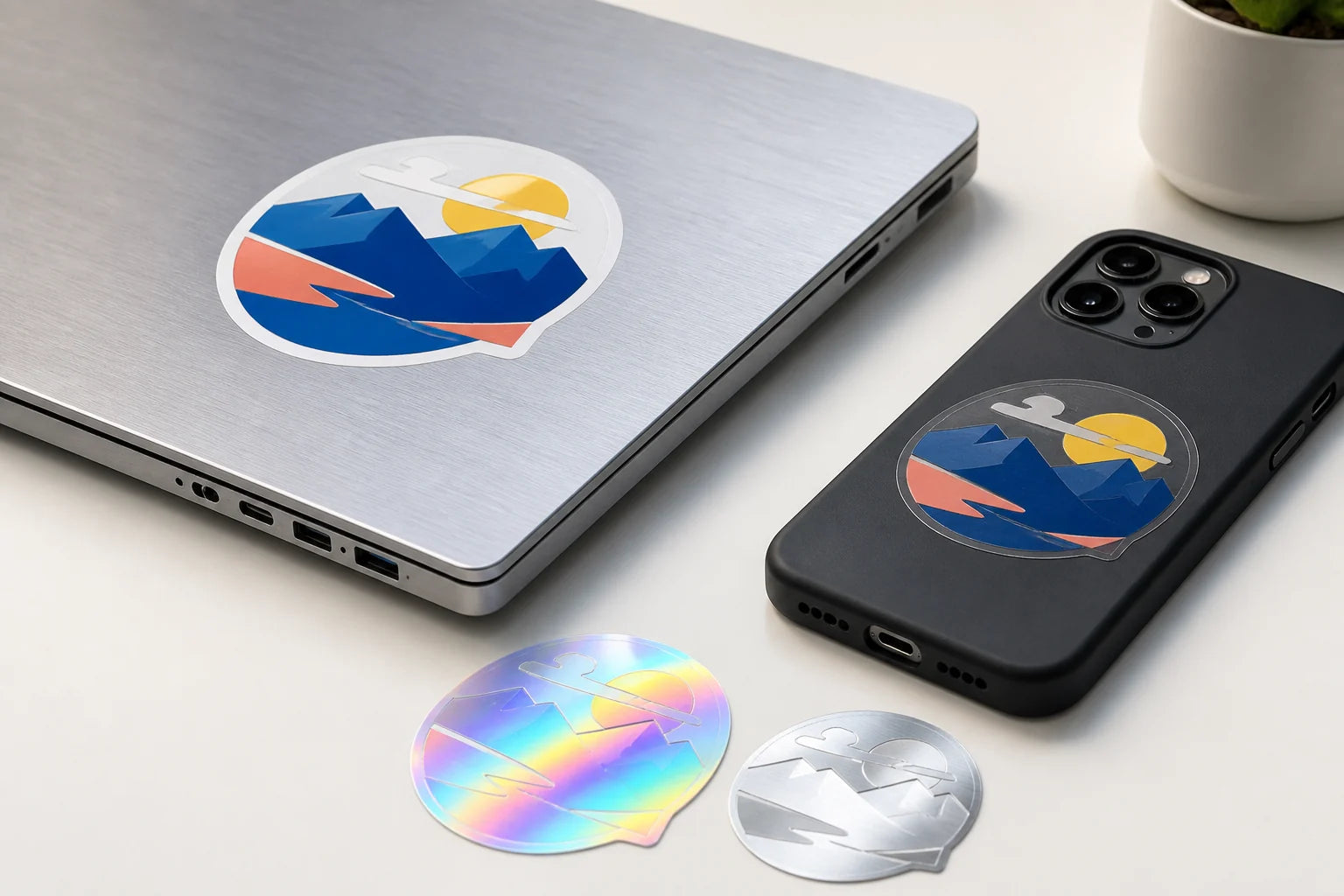 Illustrative five-layer construction direction for devices & personal stickers