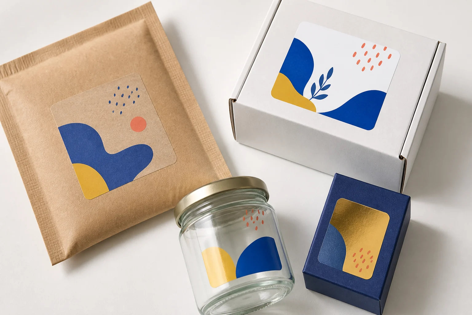 Illustrative five-layer construction direction for brand & packaging stickers