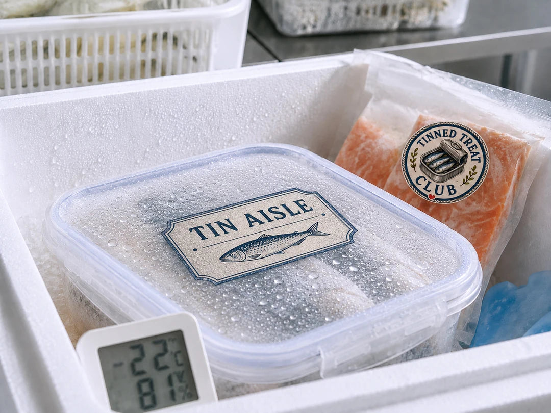 Moisture-resistant custom labels used on frozen food containers