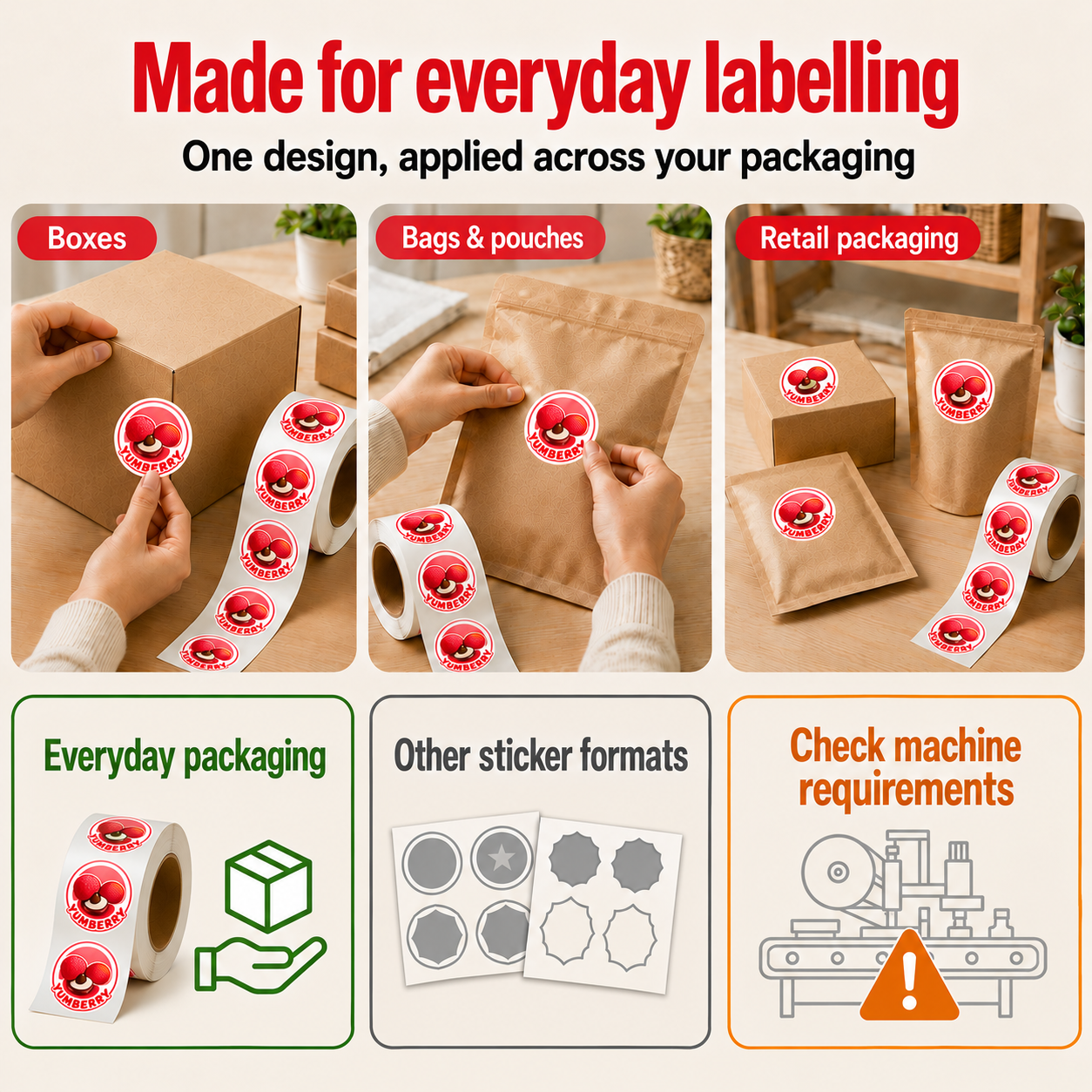 Custom printed roll labels and packaging example 7
