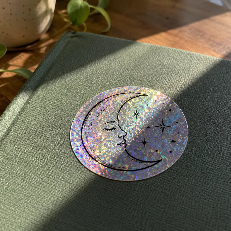 It changes with the light example for Glitter vinyl stickers