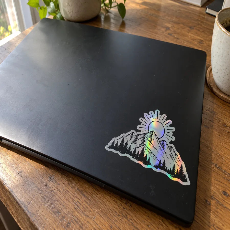 It stands out on dark surfaces example for Holographic vinyl stickers